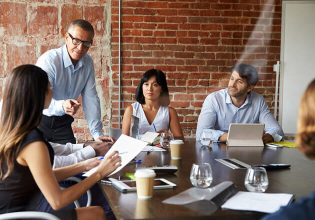 Colleagues meeting in a conference room